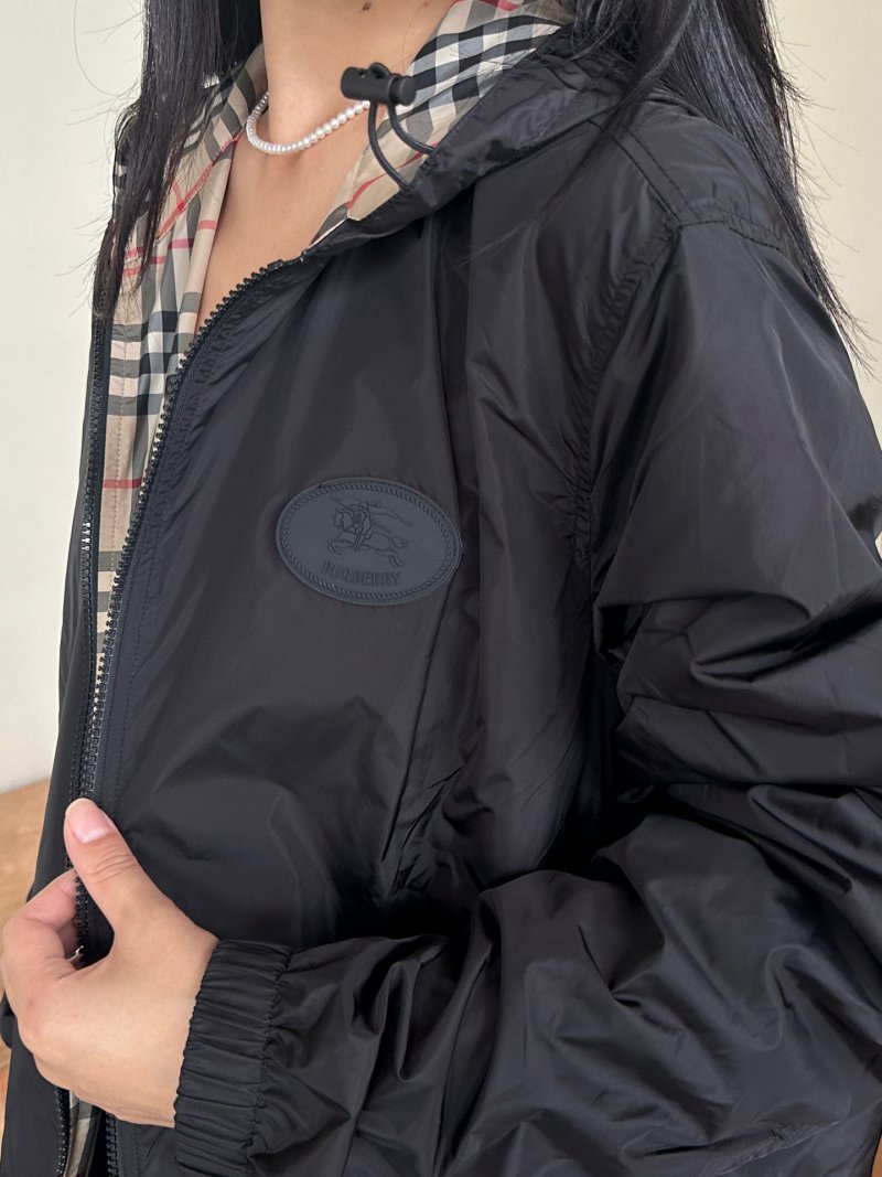 Burberry Black Quilted Jacket with Checked Lining view