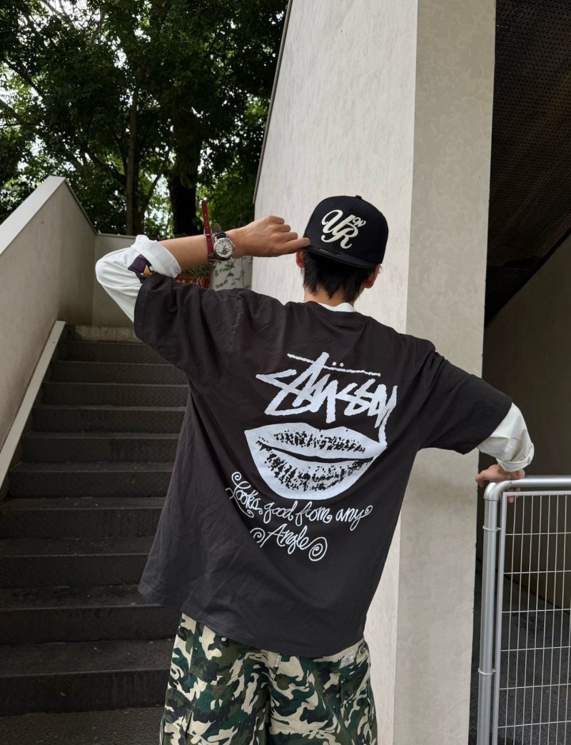 Stüssy Black Graphic Logo T-Shirt