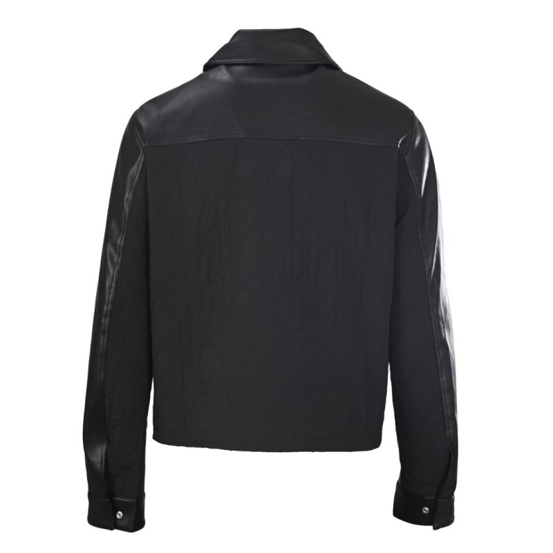 Black Leather Bomber Jacket view