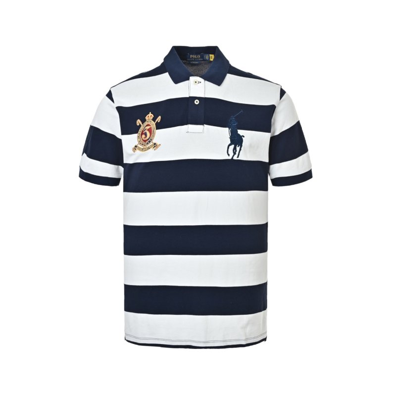 Polo Ralph Lauren Women's Navy & White Striped Polo Shirt view