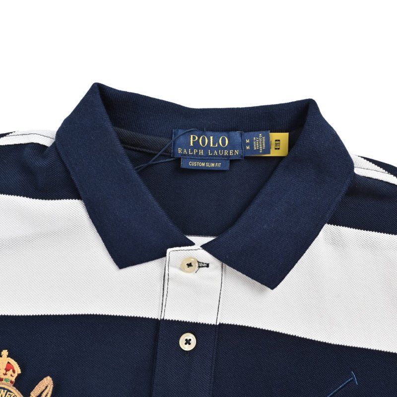 Polo Ralph Lauren Women's Navy & White Striped Polo Shirt view