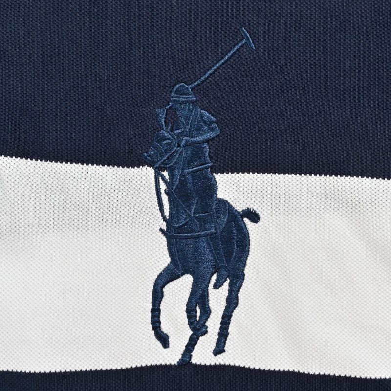 Polo Ralph Lauren Women's Navy & White Striped Polo Shirt view