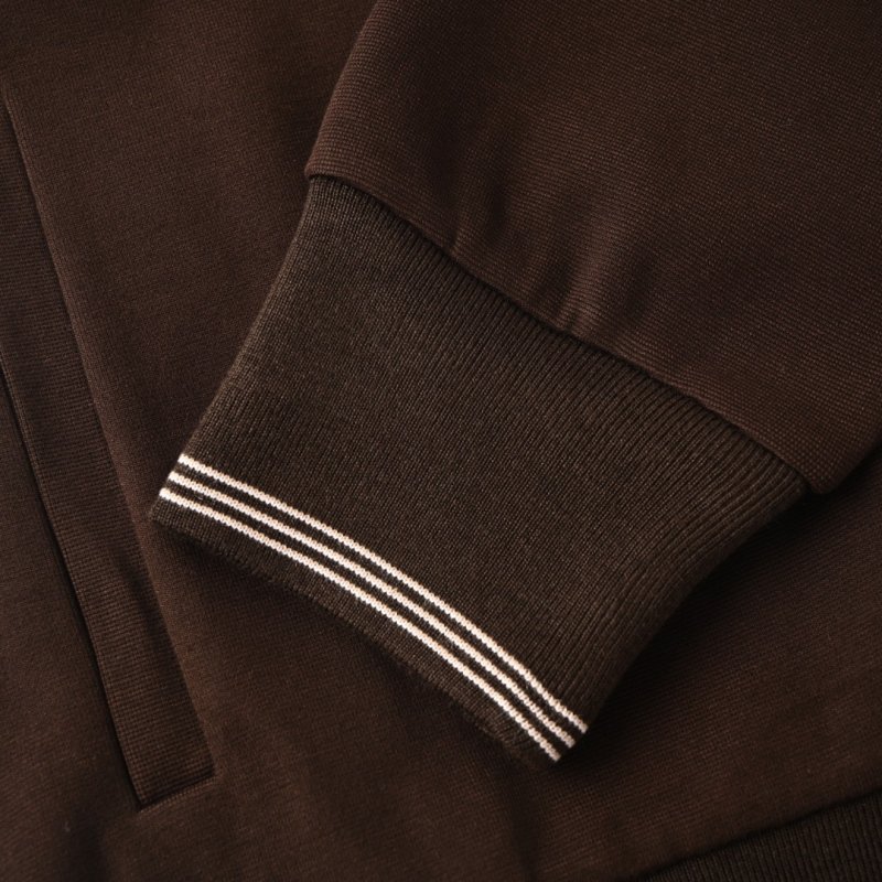 Cream & Black Color-Block Track Jacket view