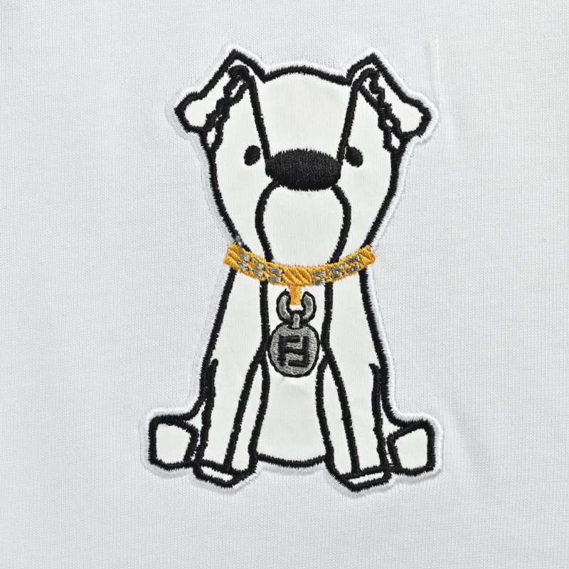 White Minimalist Dog Graphic T-Shirt view