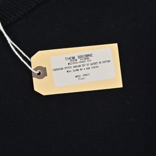 Thom Browne 23FW Anchor Stripe Baseball Jacket Black view 6