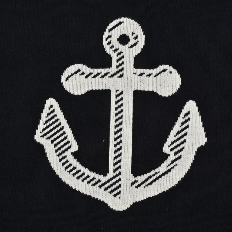 Black Anchor Embroidered Knit Sweater view