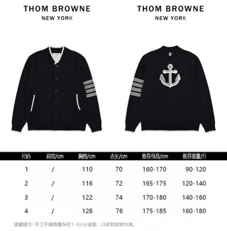 Thom Browne 23FW Anchor Stripe Baseball Jacket Black view 9