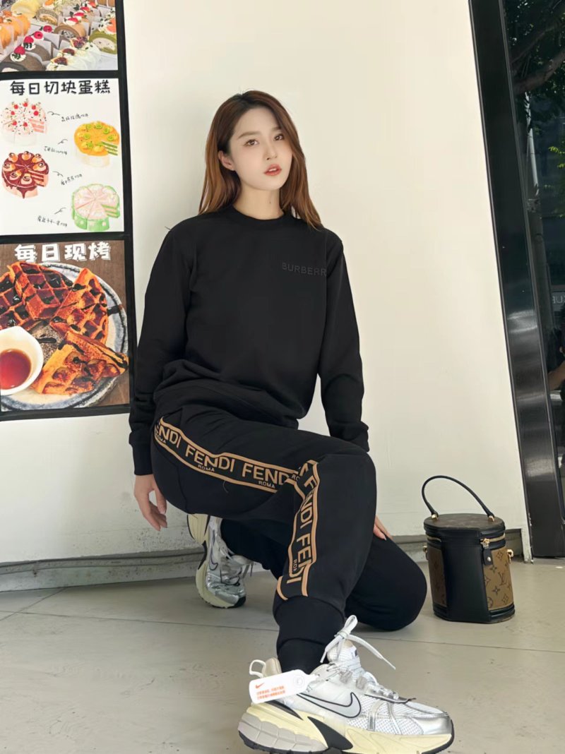 Fendi Black Gold Stripe Track Pants view