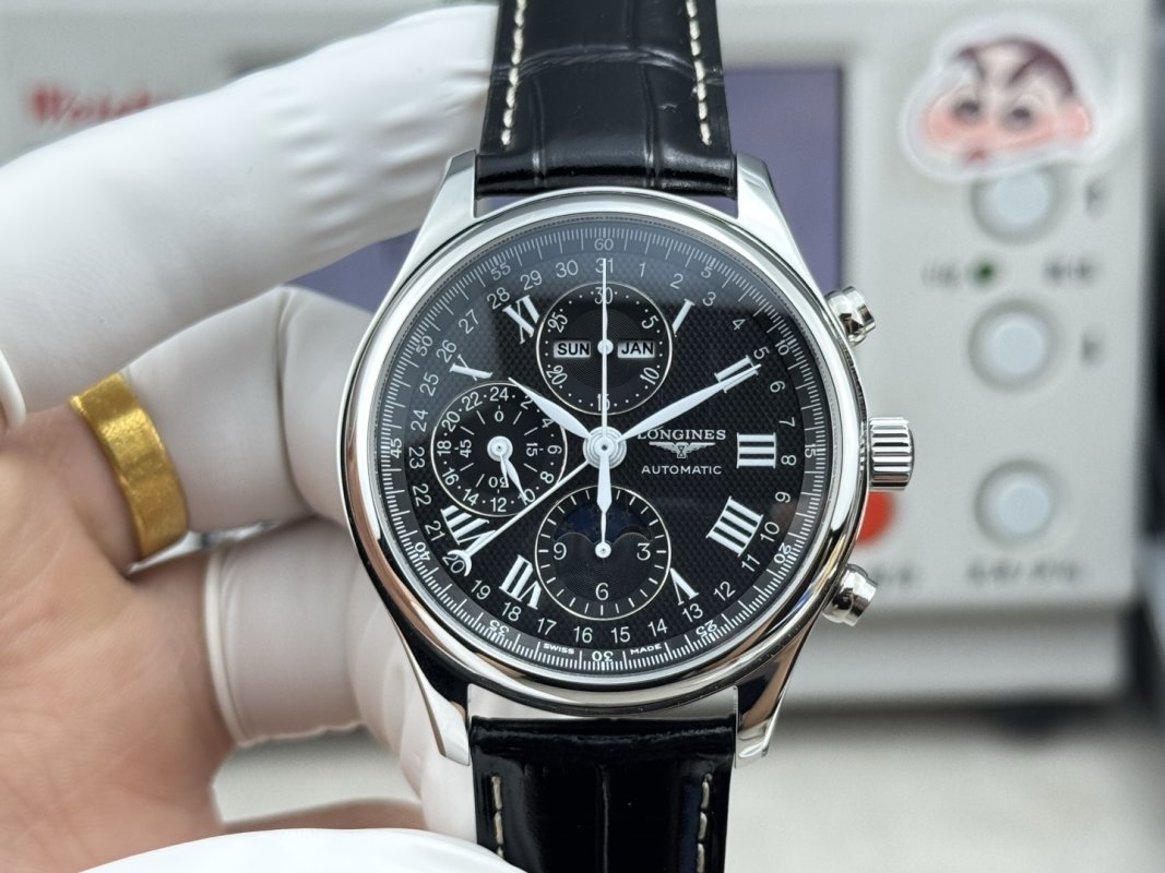 Longines Master Moon Phase Chronograph 42mm Black Dial