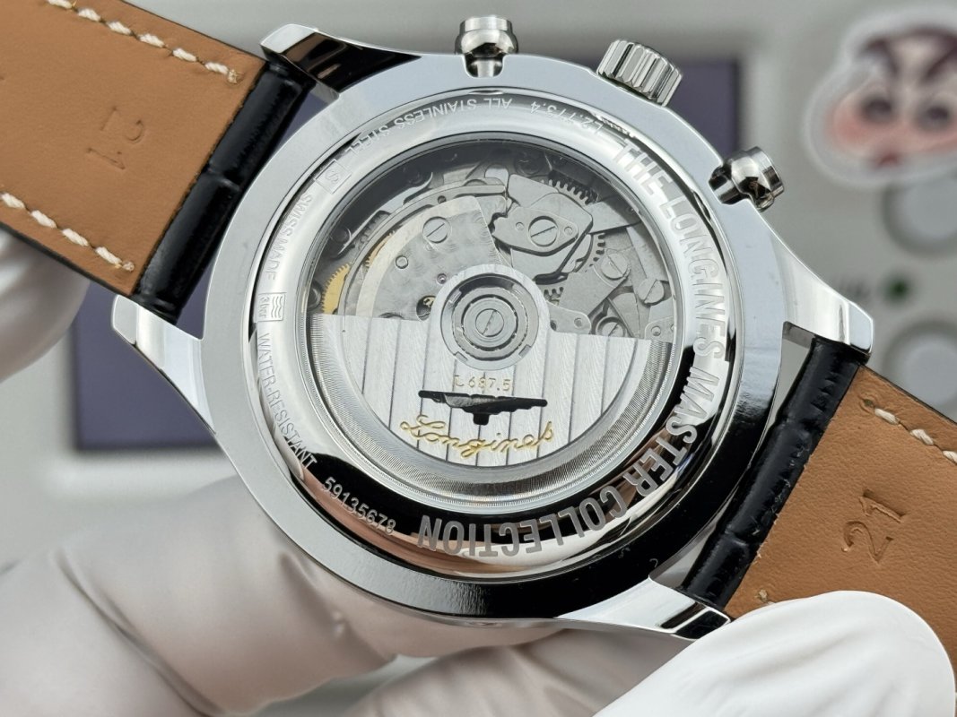 Longines Master Moon Phase Chronograph 42mm Black Dial view