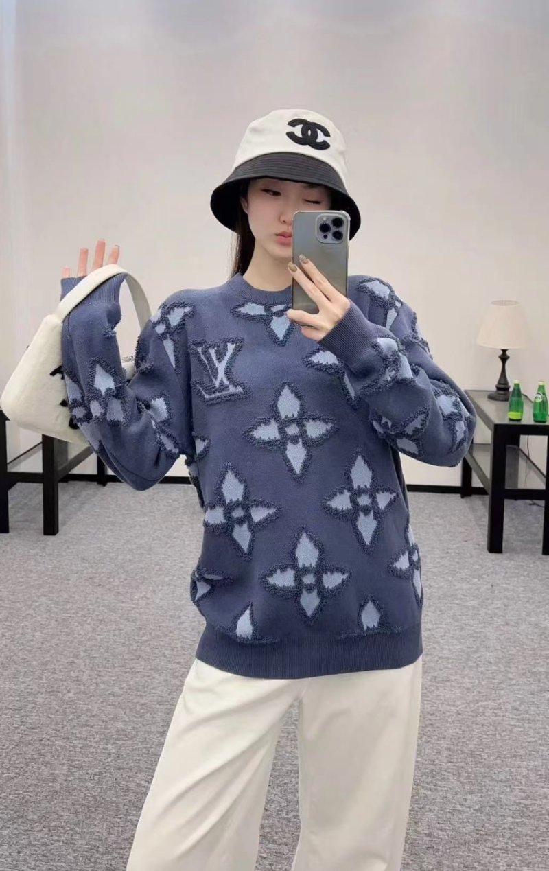 Louis Vuitton Monogram Knit Sweater Navy Blue view