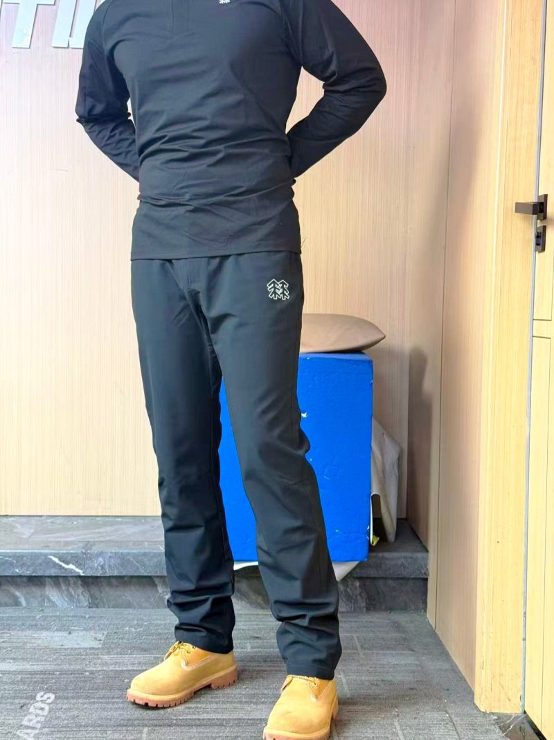 Black Technical Jogger Pants with Embroidered Logo