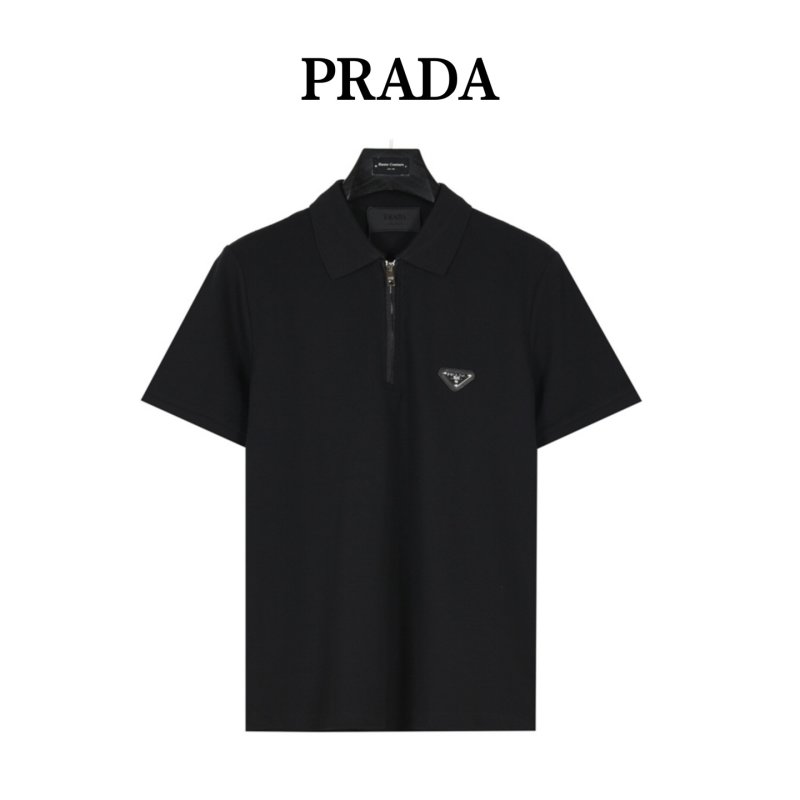 Prada Black Short-Sleeve Polo Shirt view