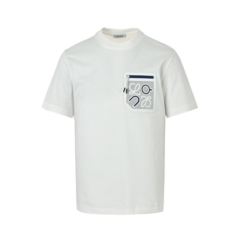 White Short Sleeve T-Shirt with Mesh Pocket Detail view