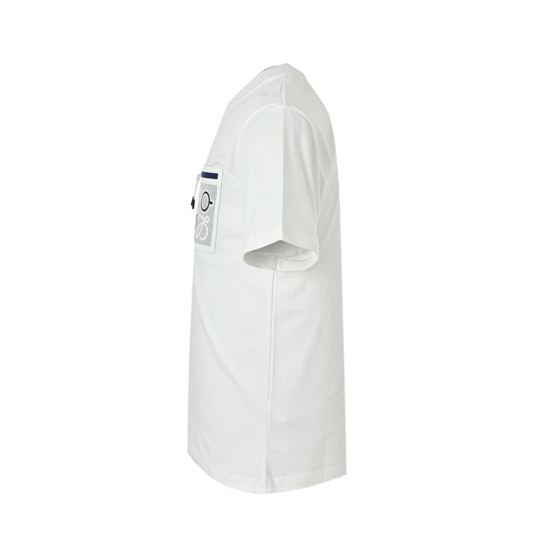 White Short Sleeve T-Shirt with Mesh Pocket Detail view