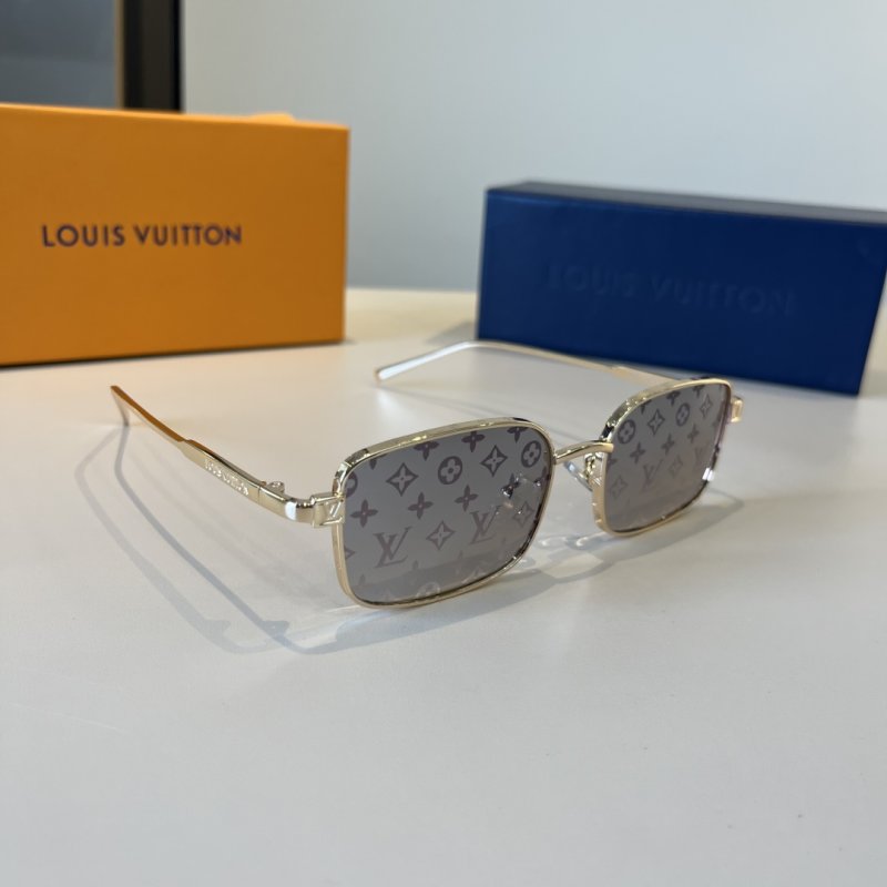 Louis Vuitton Monogram Square Sunglasses Gold Frame