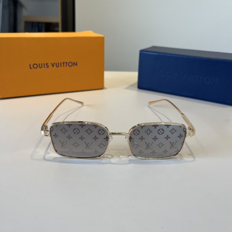 Louis Vuitton Monogram Square Sunglasses Gold Frame view