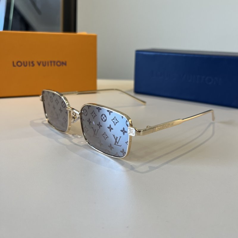 Louis Vuitton Monogram Square Sunglasses Gold Frame view