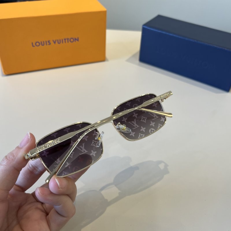 Louis Vuitton Monogram Square Sunglasses Gold Frame view