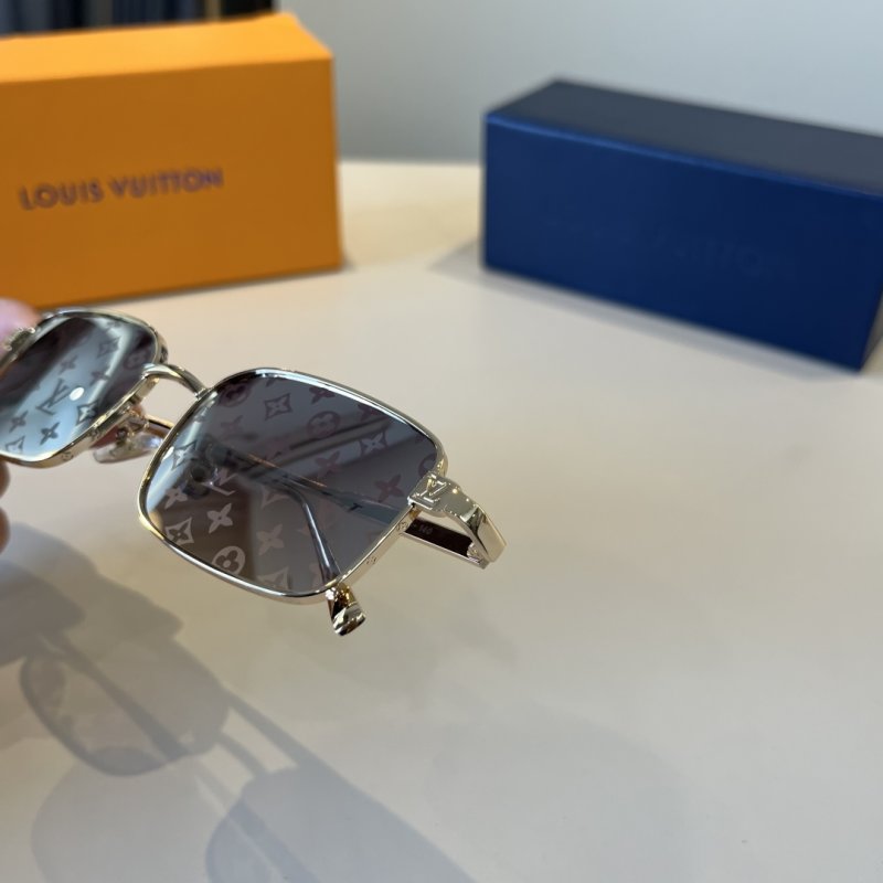Louis Vuitton Monogram Square Sunglasses Gold Frame view