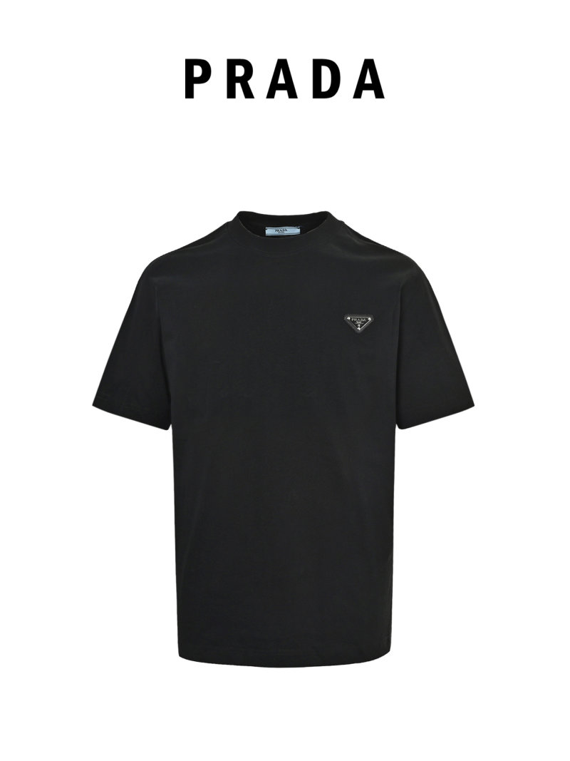 Prada Black T-Shirt with Triangle Logo view