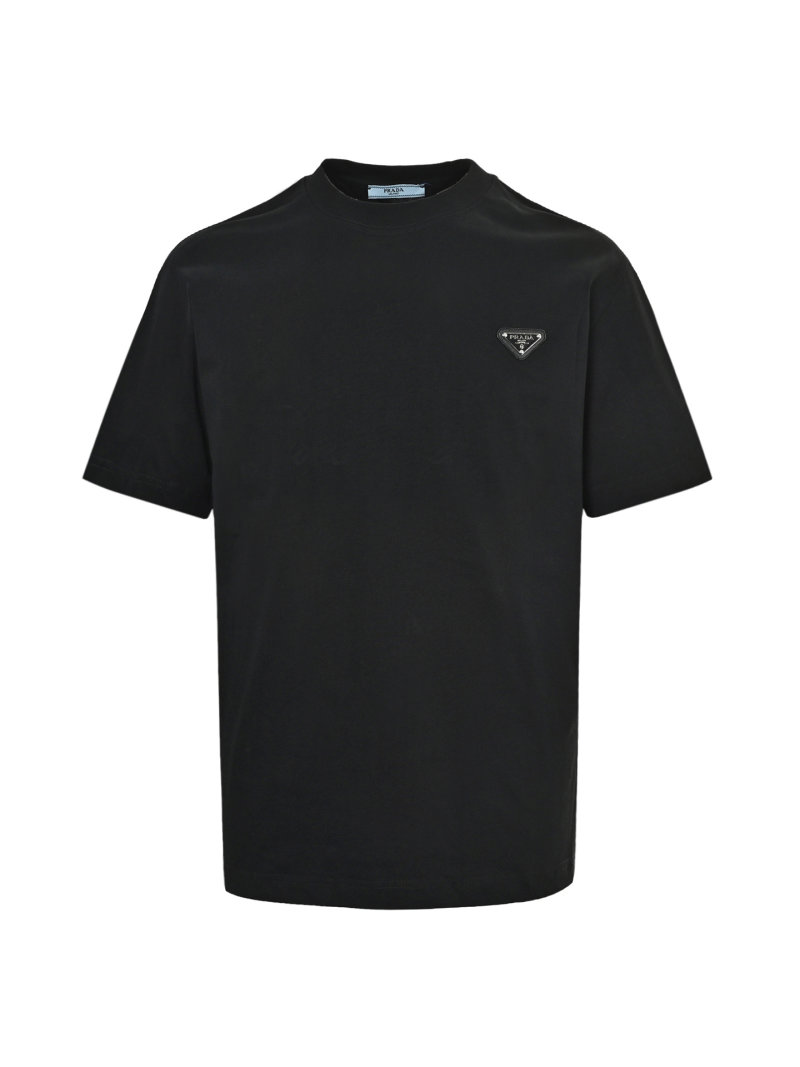 Prada Black T-Shirt with Triangle Logo view