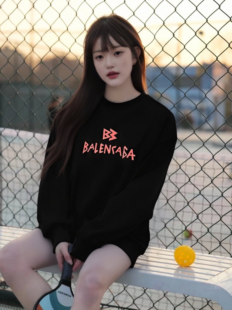 Balenciaga Black Logo Crewneck Sweatshirt