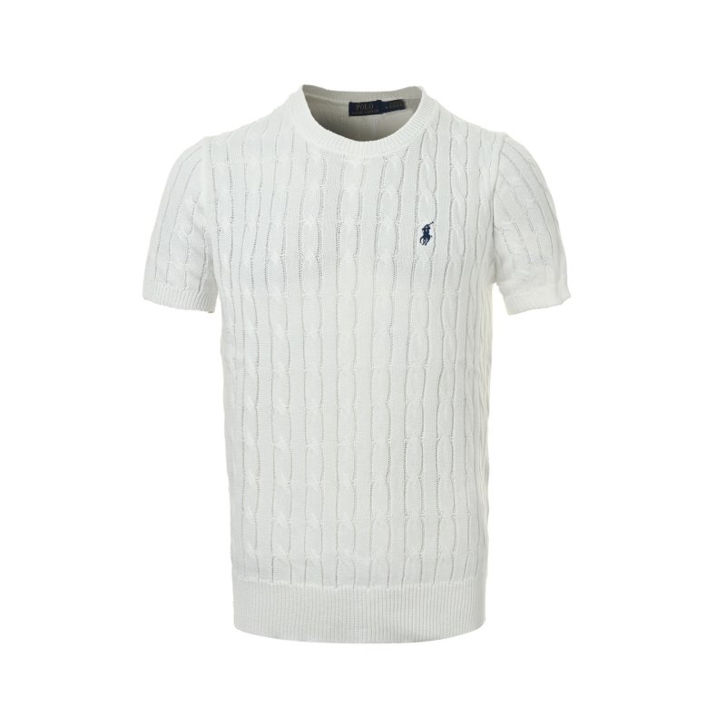 Ralph Lauren Cable Knit Short Sleeve T-Shirt White