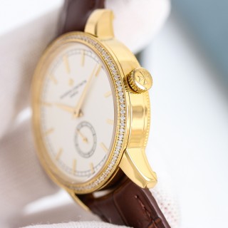 Vacheron Constantin Patrimony Gold Diamond Bezel Watch view 7