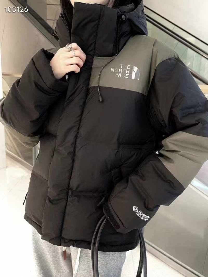 The North Face Black & Olive Colorblock Down Puffer Jacket
