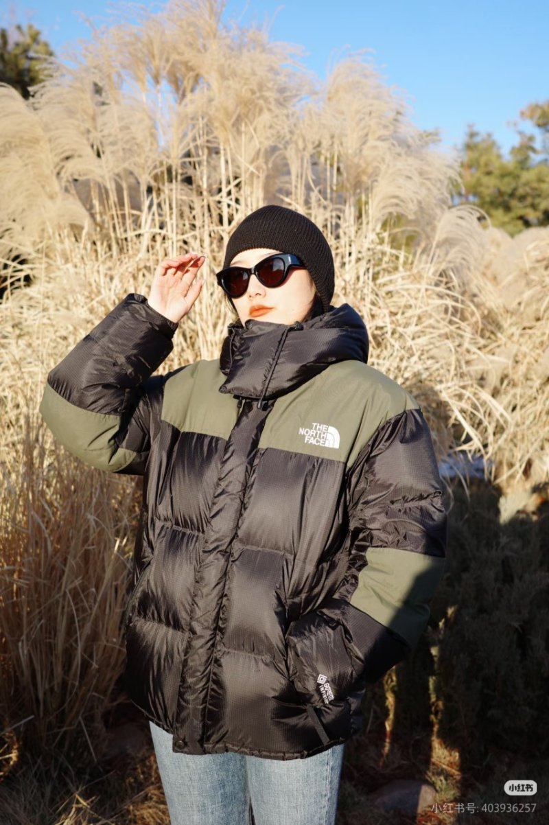The North Face Black & Olive Colorblock Down Puffer Jacket view
