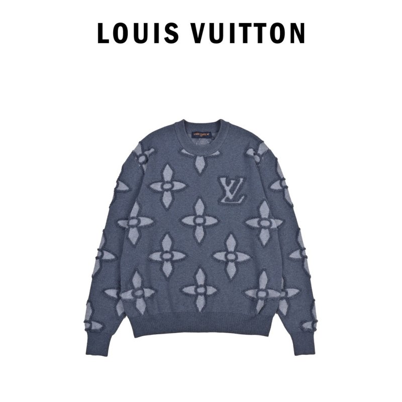 Louis Vuitton Monogram Knit Sweater Navy Blue view