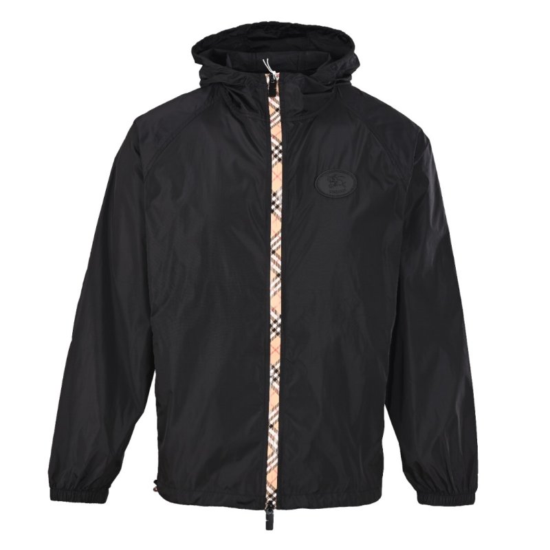 Burberry Vintage Check Hooded Windbreaker Jacket Black view