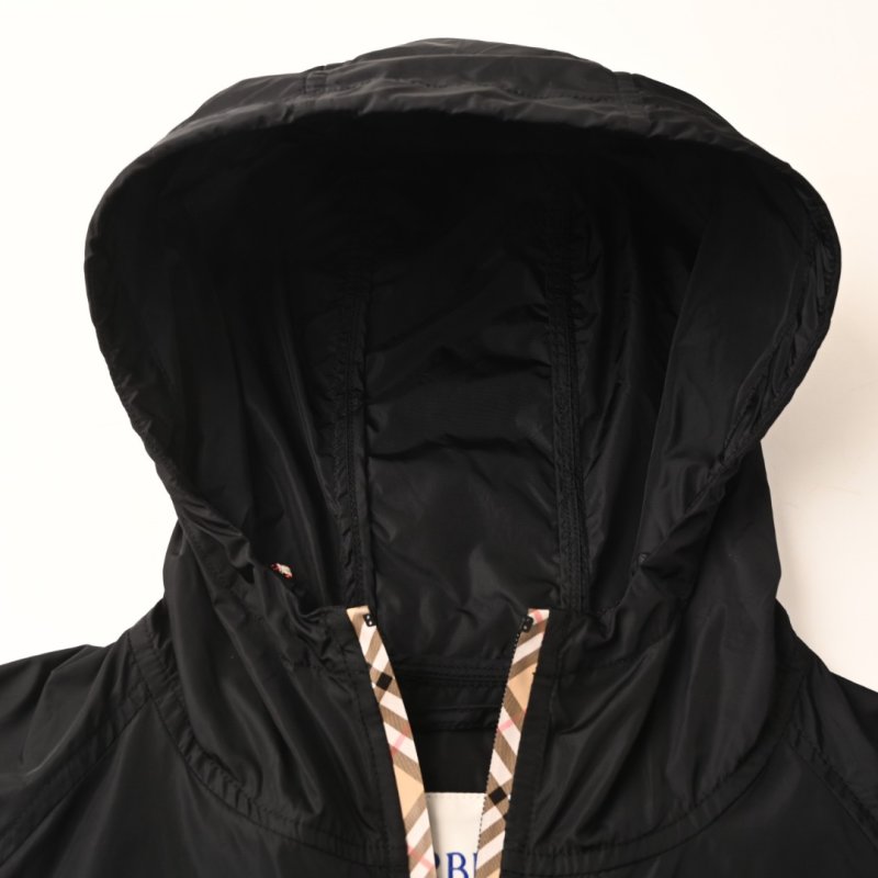 Burberry Vintage Check Hooded Windbreaker Jacket Black view
