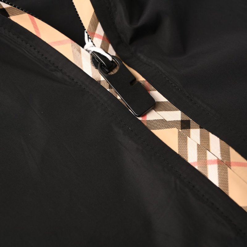Burberry Vintage Check Hooded Windbreaker Jacket Black view