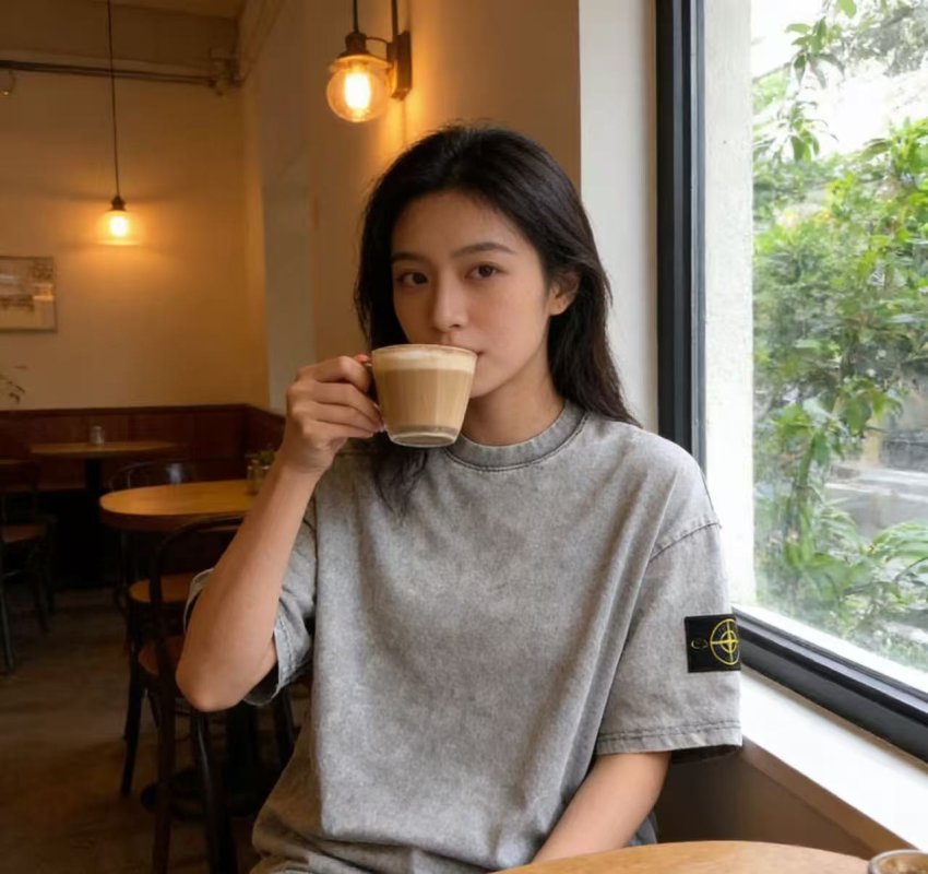 Stone Island Compass Logo Grey Washed T-Shirt view