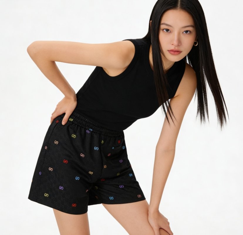 Gucci GG Monogram Black Shorts view