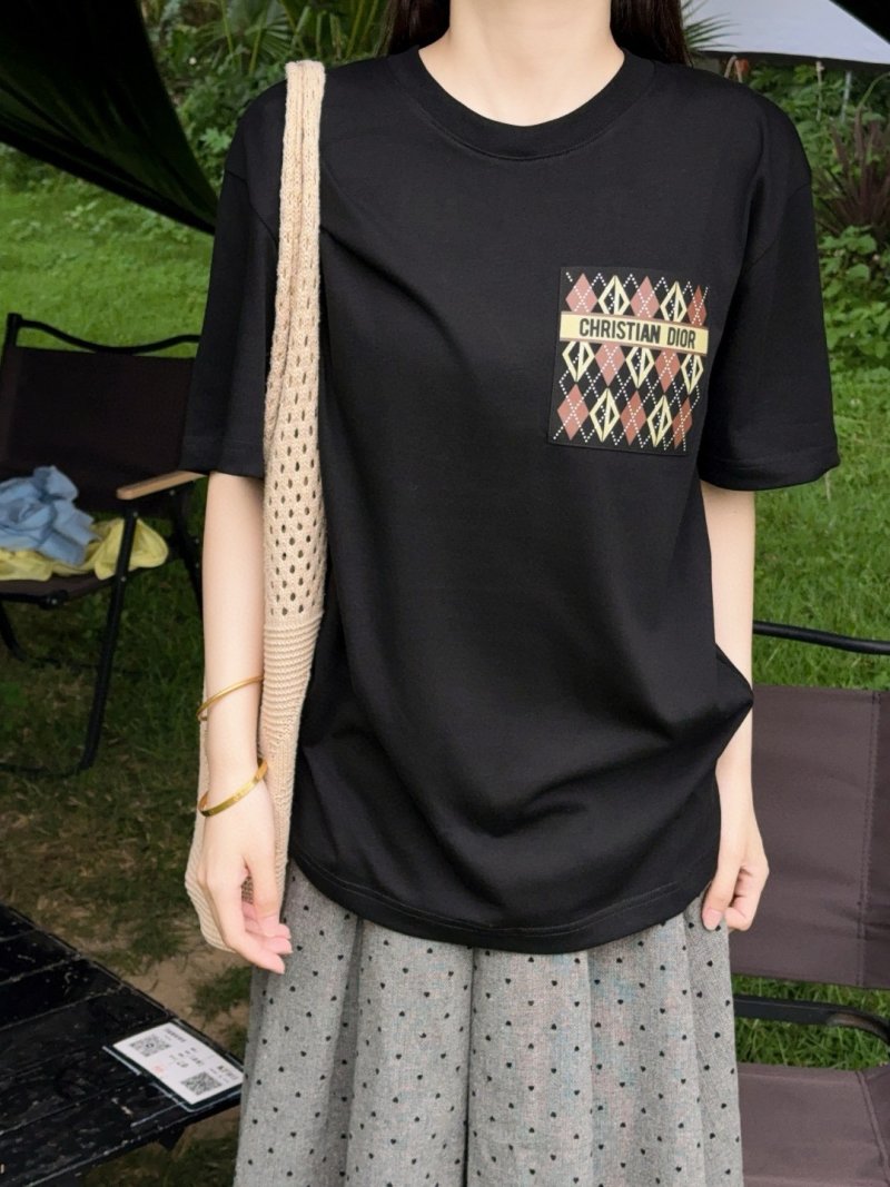 Christian Dior Argyle Monogram Black T-Shirt