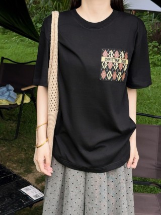 Christian Dior Argyle Monogram Black T-Shirt
