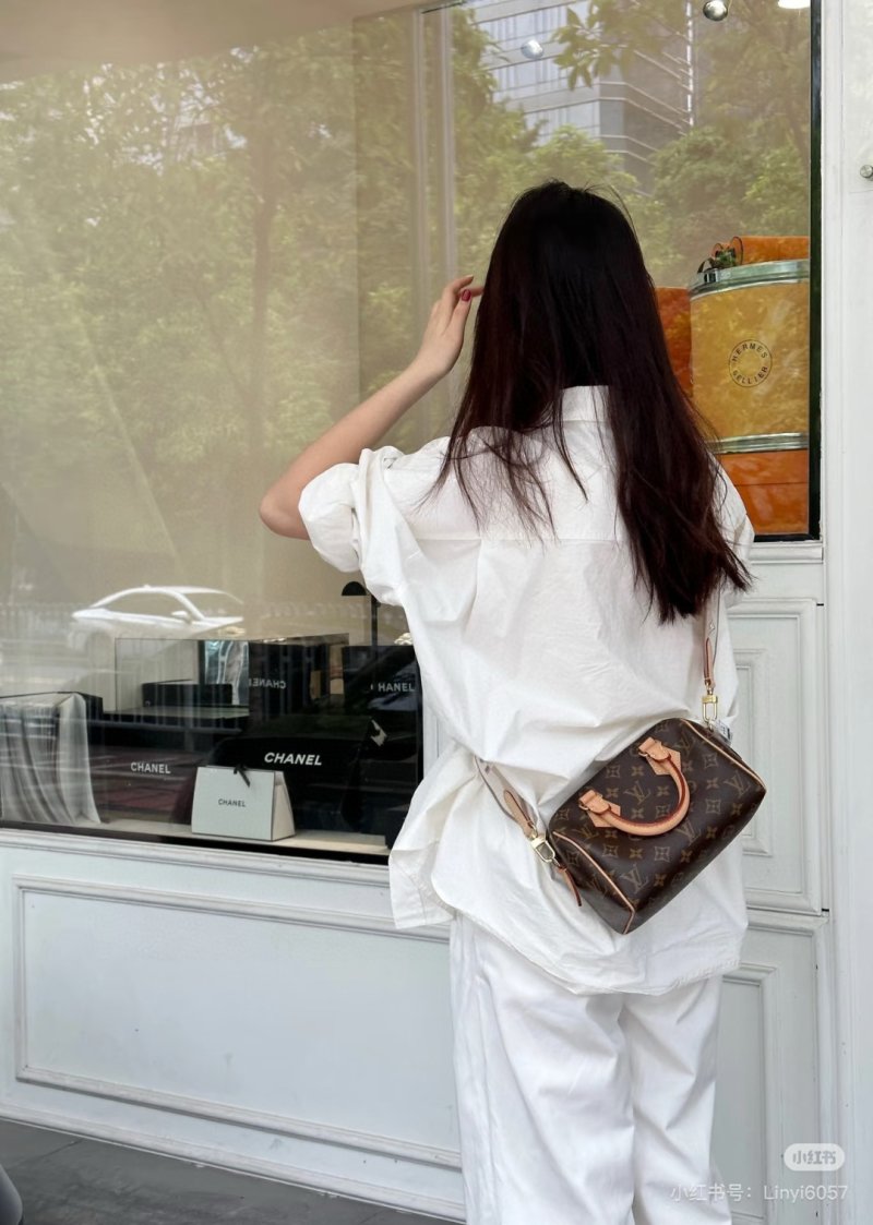 Louis Vuitton Speedy Monogram Canvas Handbag Tan view
