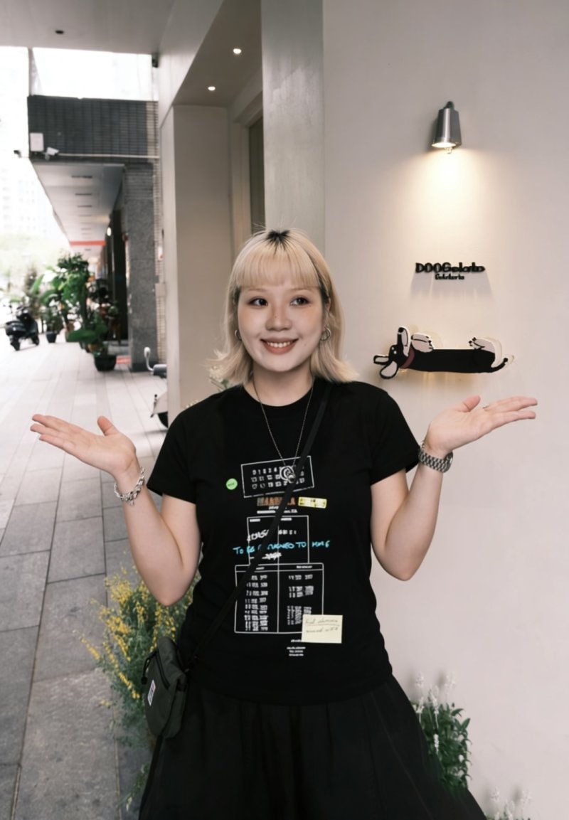 Black Graphic Print T-Shirt with Technical Design view