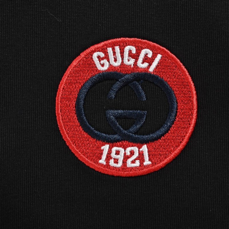 Black Short Sleeve T-Shirt with Red Circular Logo view