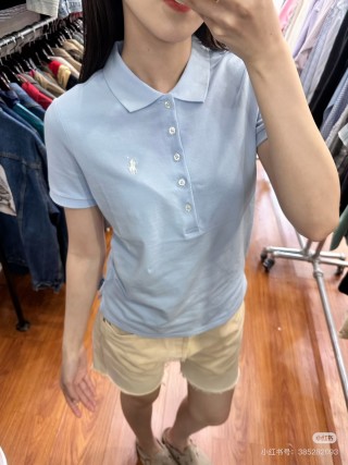 Lacoste Women's Light Blue Polo T-Shirt view 2