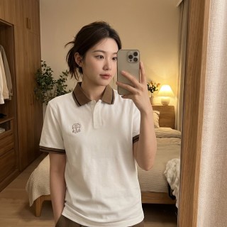 Versace Medusa Polo Shirt White & Brown