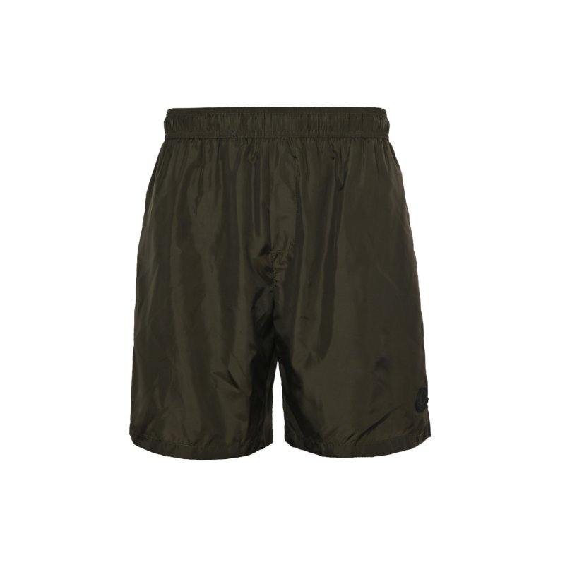Olive Nylon Cargo Shorts with Drawstring view