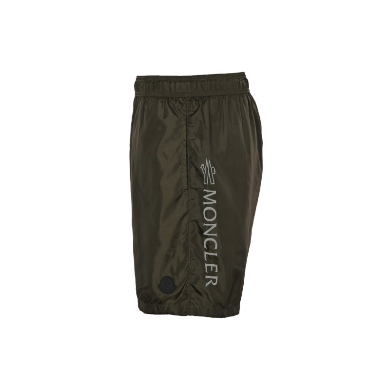 Olive Nylon Cargo Shorts with Drawstring view