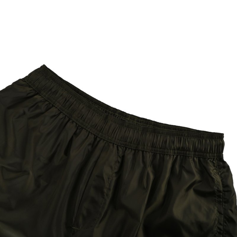 Olive Nylon Cargo Shorts with Drawstring view