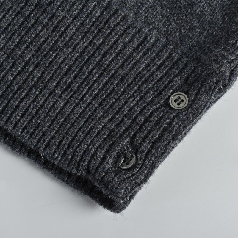 Black Knit Sweater with Striped Sleeves view
