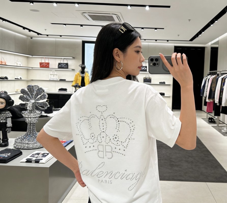 Balenciaga Crown Logo White T-Shirt
