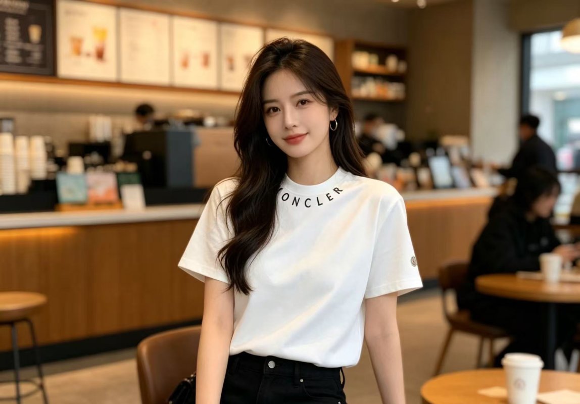 Moncler White Logo T-Shirt view